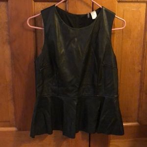 Black Pleather Peplum